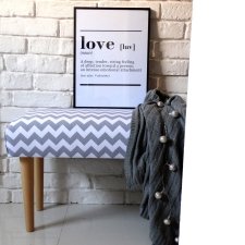 Ławka siedzisko zygzak szaro-biała szara szary tapicerowana skandynawskie ławeczka NA WYMIAR