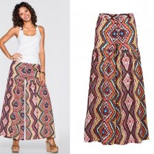 RAINBOW SZEROKIE SPODNIE PALAZZO BOHO HIPPIE XS/S