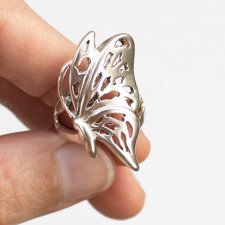Motyl srebrny pierścionek