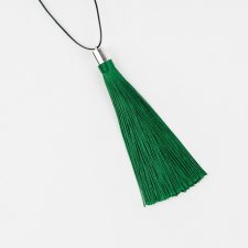 naszyjnik z frędzlami frędzle frędzelki elegancki długi szykowny zielony