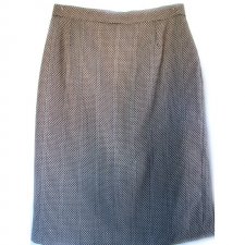 WYPRZEDAZ%%  Spódnica elegancka w "kurzą stopkę" beżowo-szaro-brązowa