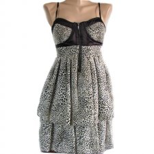 WYPRZEDAZ%%  Mini sukienka REWELACJA w tygrysie cętki TRF