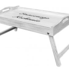 Taca -  stolik do łóżka - pod laptopa drewniana styl Shabby