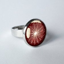 cosmic flower :: delikatny elegancki pierścionek z grafiką w szkle