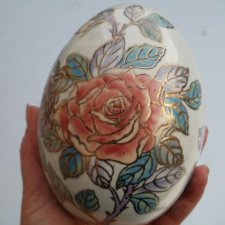 Hand Painted  big egg oryginalna,  niespotykana dekoracja