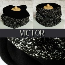 VICTOR modny melanżowy WEŁNIANY MĘSKI KOMIN - świetny na prezent