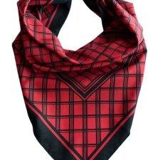 Czerwono-czarna chusta vintage