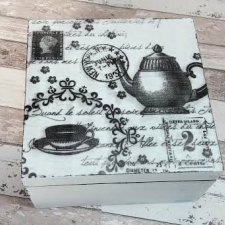 Shabby chic herbaciarka, pudełko na herbatę