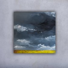 "Pole I" - 70x70cm - Ręcznie malowany krajobraz