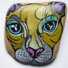 Malowany kamień kot