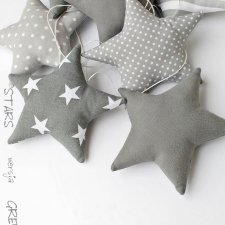 GWIAZDECZKI - girlanda wersja GREY