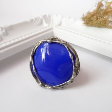 Kobaltowe gniazdko - pierścionek