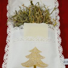 Poduszeczka na sianko i opłatek CHOINKA złota