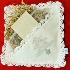 Wdzianko na sianko i opłatek CHOINKA srebrna