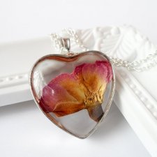 Naszyjnik serce z różą