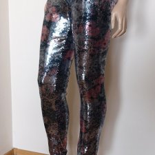 cekinowe legginsy w kwiaty 40-42