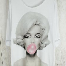 STYLOWY T-SHIRT PRINT BLUZKA MARILYN MONROE NOWA