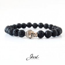 bransoletka męska BLACK LAVA BUDDHA