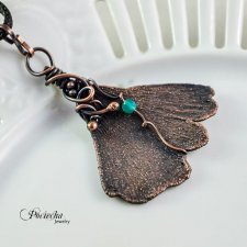 Miłorząb - naszyjnik z prawdziwym liściem miłorzębu