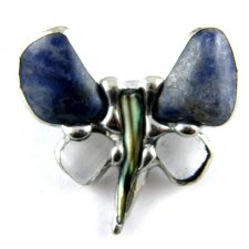 Broszka: Motyl granatowo-kryształowy