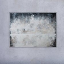 Szara Mgła - 80x100cm - abstrakcyjny obraz ręcznie malowany na płótnie
