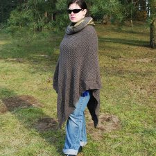 Poncho XL z kominem : Madame Brown&Green