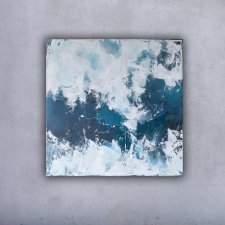 Śnieżyca 80x80 cm - ręcznie malowany obraz abstrakcyjny
