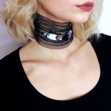 choker short necklaces naszyjnik z cekinami