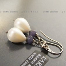 SREBRO, kolczyki , naturalne perły