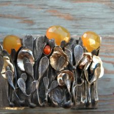 chalcedon miodowy - BRANSOLETA MANKIET - CUFF