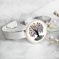 paradise tree :: nowoczesna bransoleta z grafiką w szkle