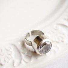 %SALE% Srebrny pierścień z dużą cyrkonią