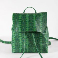 Zielony skórzany plecak