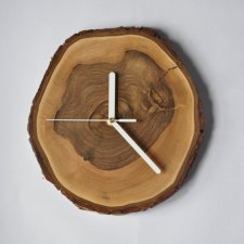 Zegar z plastra orzecha włoskiego, drewniany