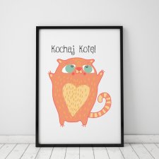 plakat. kochaj kotę (format A3)