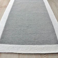 CHODNIK SZNURKOWY SZARY W RAMCE 130 X 70CM