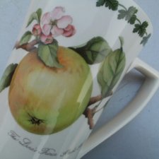 portmeirion - apple harvest - rzadko spotykana seria - duży,  solidny,  smakowicie zdobiony,  porcelanowy kubek I