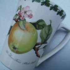 portmeirion - apple harvest - rzadko spotykana seria - duży,  solidny,  smakowicie zdobiony,  porcelanowy kubek I I