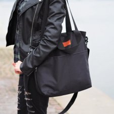 Duża torba miejska typu shopper - Miss Szoperka 2 - czarna