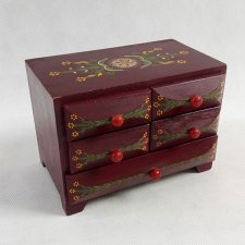 SZKATUŁKA DREWNIANA-MALOWANA