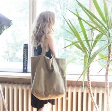 Big Lazy bag torba khaki / zieleń na zamek