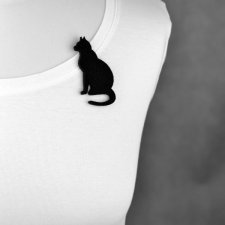 Broszka filcowa kot siedzący