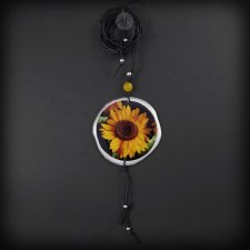 SUNFLOWER - naszyjnik z jadeitem, wisior