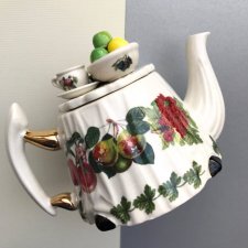 Absolutny unikat! ❤ PORTMEIRION  BOTANIC POMONA ❤ Imbryk kolekcjonerski ❤ poszukiwana porcelana ❤ KWIATY I OWOCE. Kultowa seria. #3