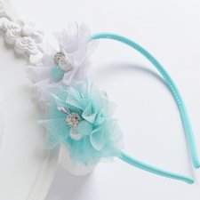 OPASKA DO WŁOSÓW FILIPOLA TIUL KWIATY AQUA