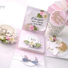 Pudełko komunijne różowe- Pamiątka Pierwszej Komunii