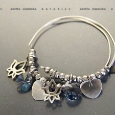 SREBRO, kolczyki -  swarovski blue w srebrze