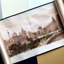 Rzadkość! 191cm. ❀ڿڰۣ❀ TAPISERIA NA JEDWABIU ❀ڿڰۣ❀  Sygnowana ❀ڿڰۣ❀ Panorama miasta