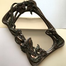 Cudowna Secesja ❀ڿڰۣ❀ Lustro 32cm.❀ڿڰۣ❀ ART NOUVEAU ❀ڿڰۣ❀  Wyjątkowe!
