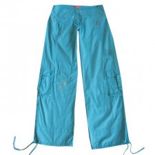 Niebieskie Spodnie Biodrówki L XL dla Wysokiej Bawełna